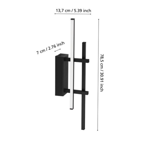 Eglo Trepiliano fekete LED fali lámpa (EG-902139) LED 1 izzós IP20